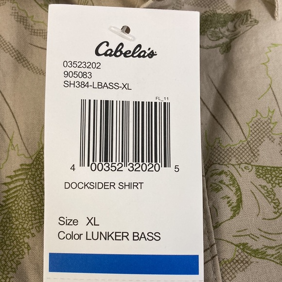 Cabela's Shirts Nwt Cabelas Docksider Bass Shirt Xl Fish Button